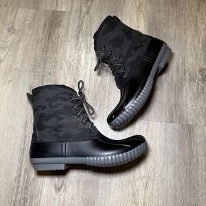 MARLEYLILLY Camo Duck‎ Boots Black Womens Size 7
